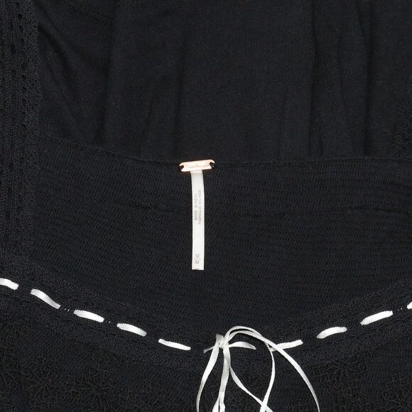 Free People Melrose Knit Tank Babydoll Embroidered Lace Top M - Picture 6 of 6